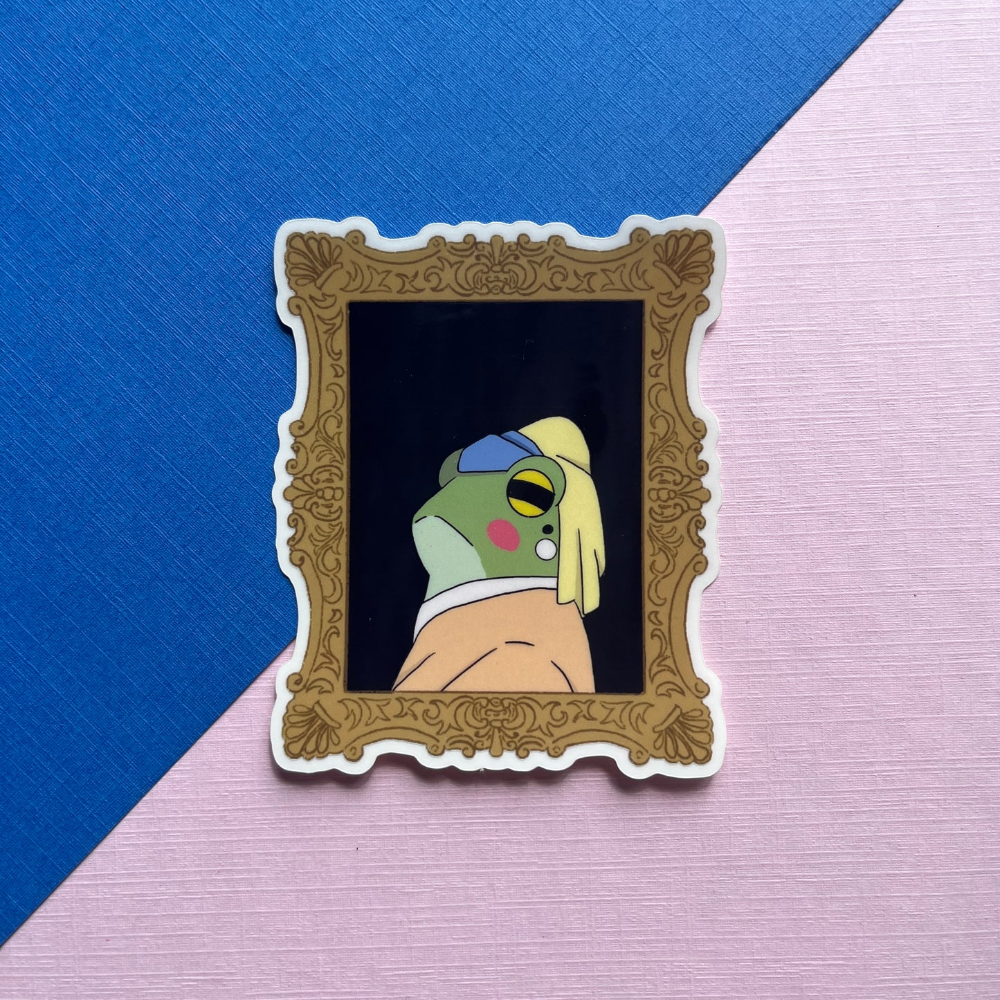 Frog with a Pearl Earring Sticker