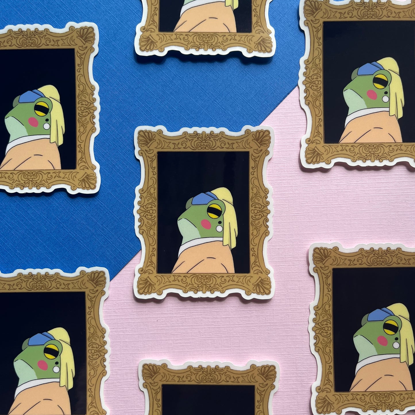Frog with a Pearl Earring Sticker