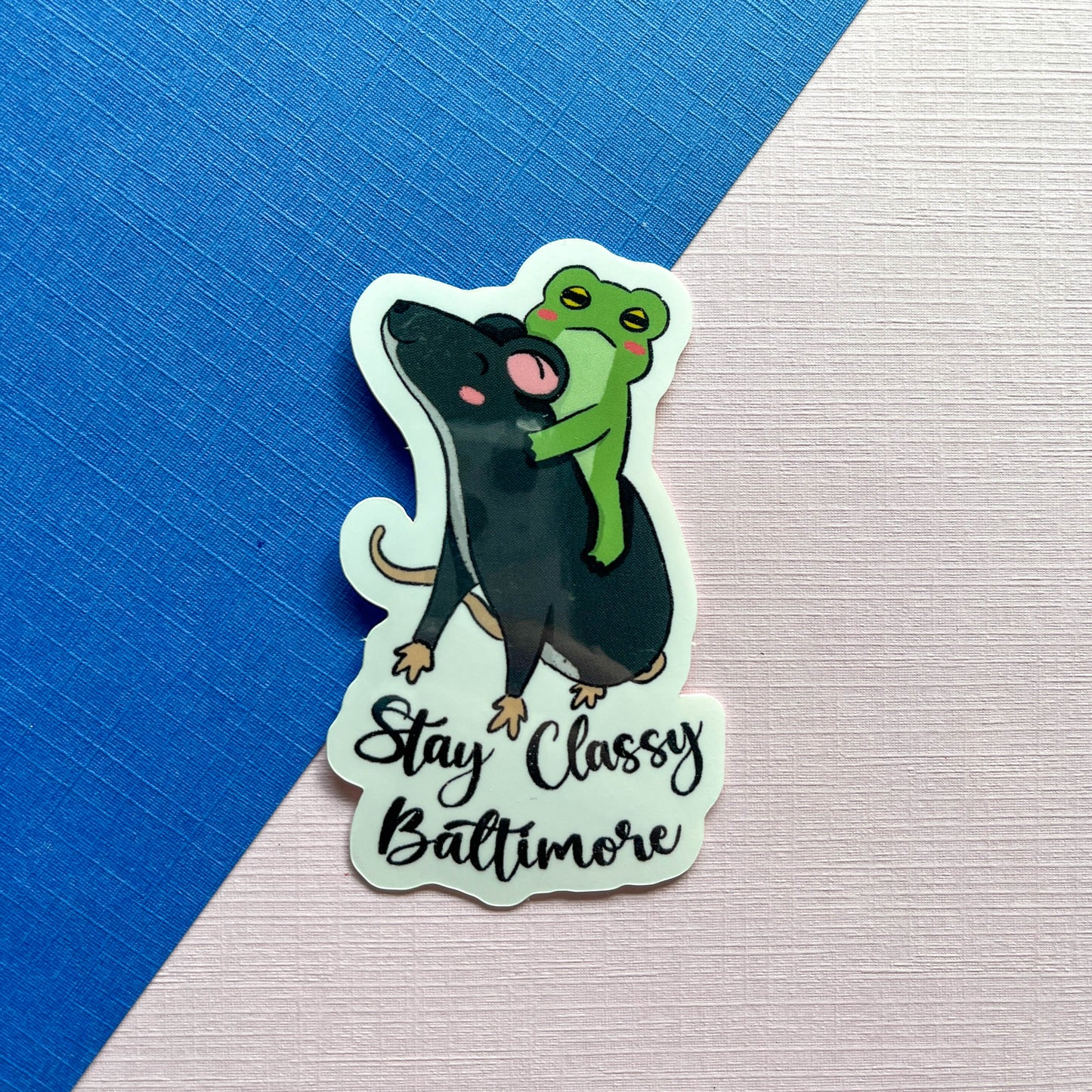 Stay Classy Baltimore Frog & Rat Sticker