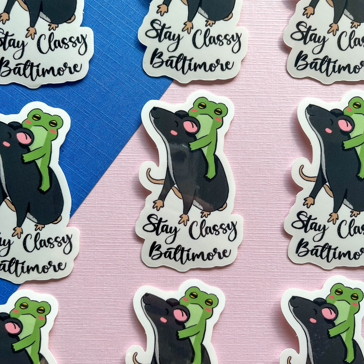 Stay Classy Baltimore Frog & Rat Sticker