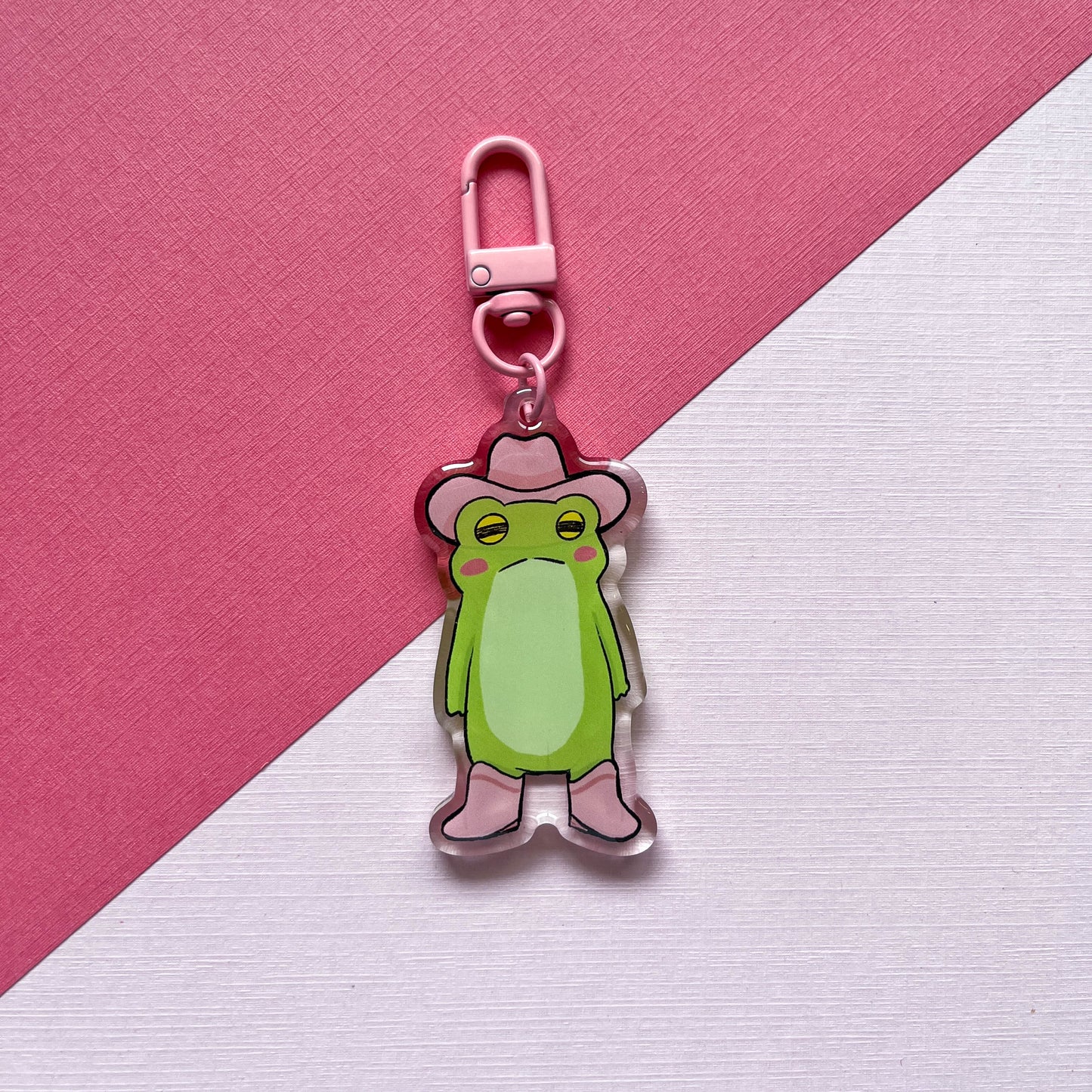 Pink Pony Frog Keychain
