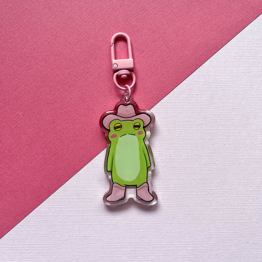 Pink Pony Frog Keychain
