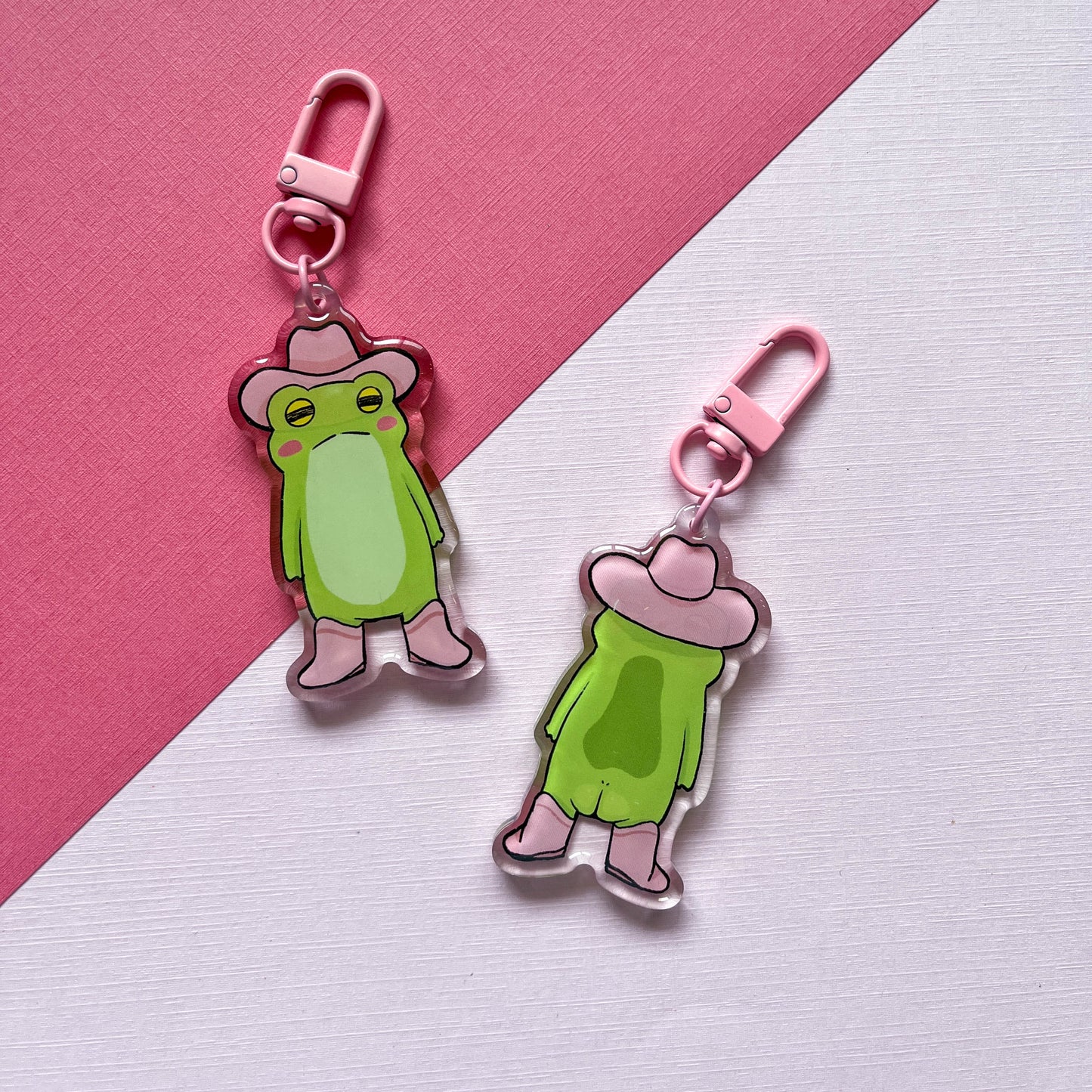 Pink Pony Frog Keychain