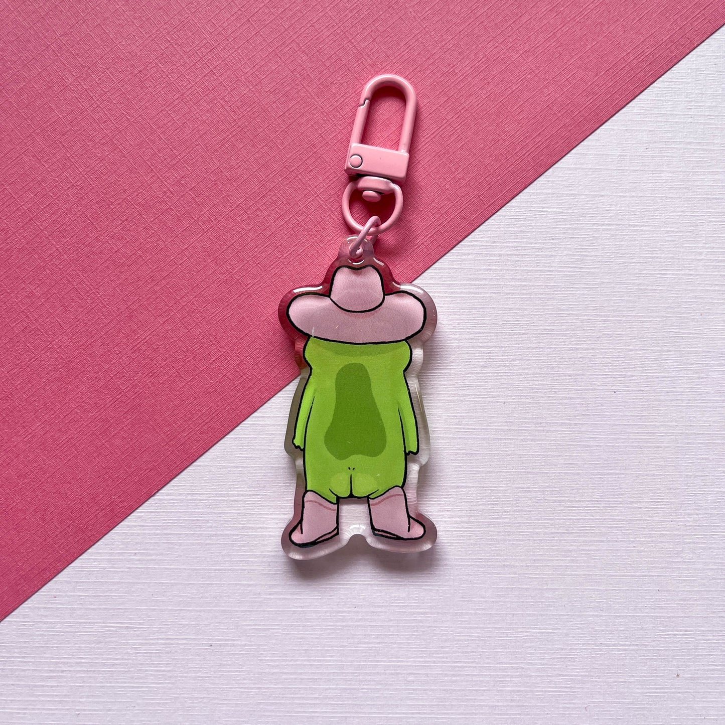 Pink Pony Frog Keychain