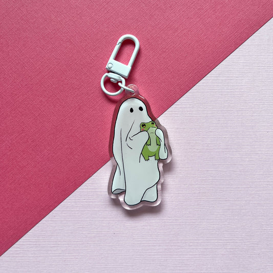 Froggy with Ghost Friend Keychain