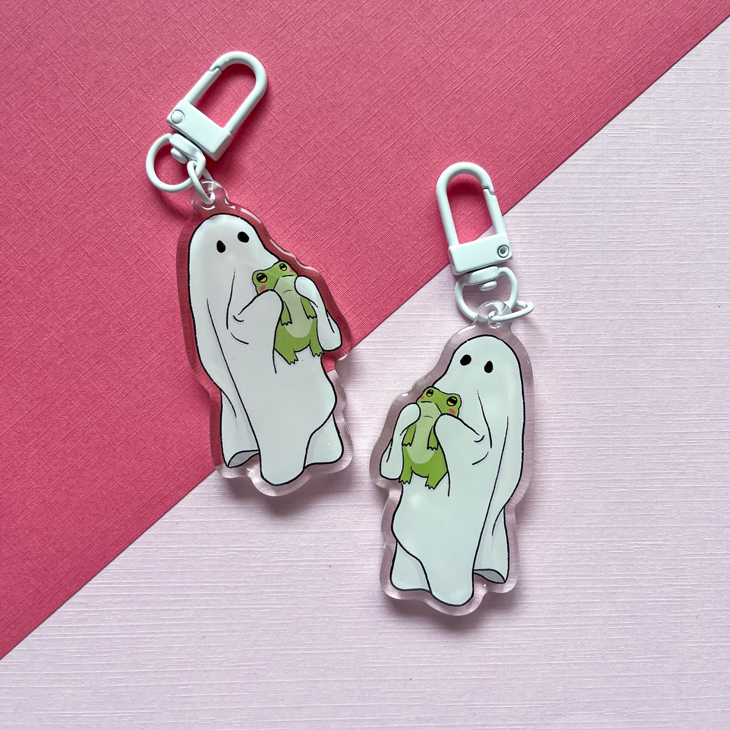 Froggy with Ghost Friend Keychain