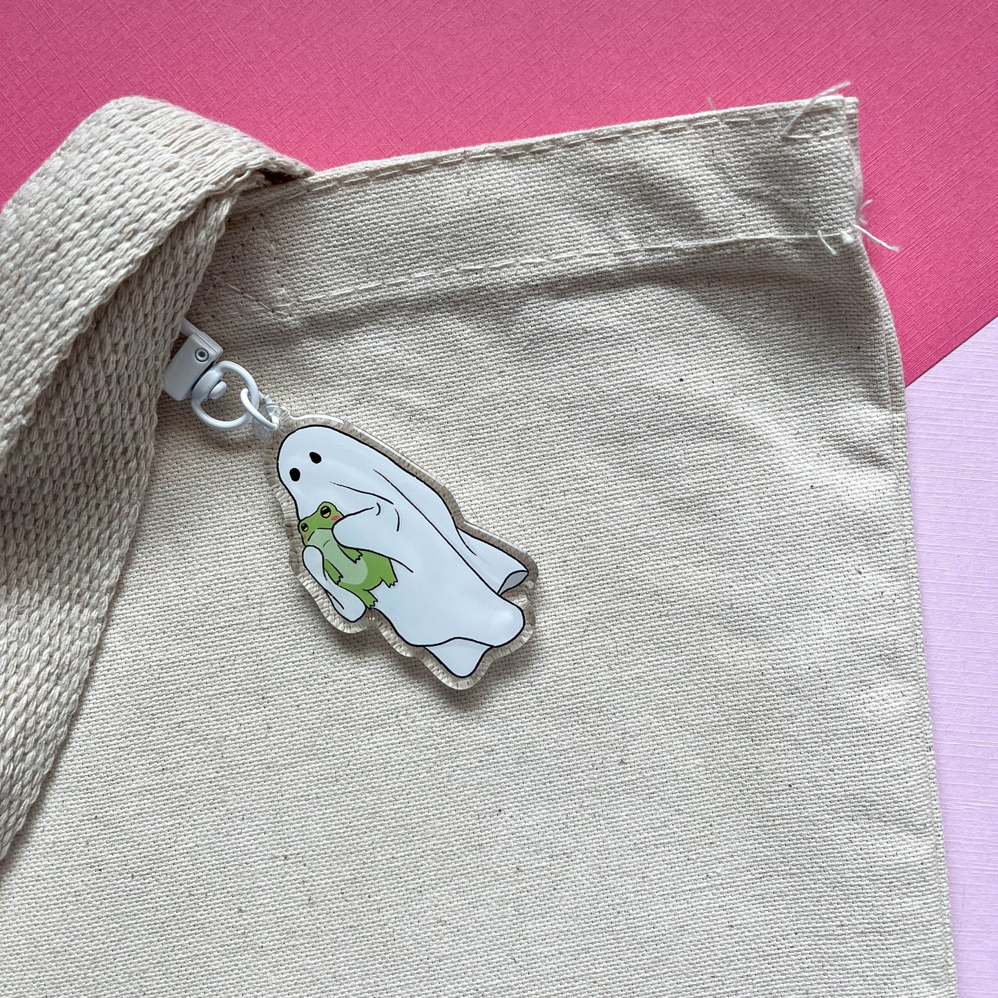 Froggy with Ghost Friend Keychain