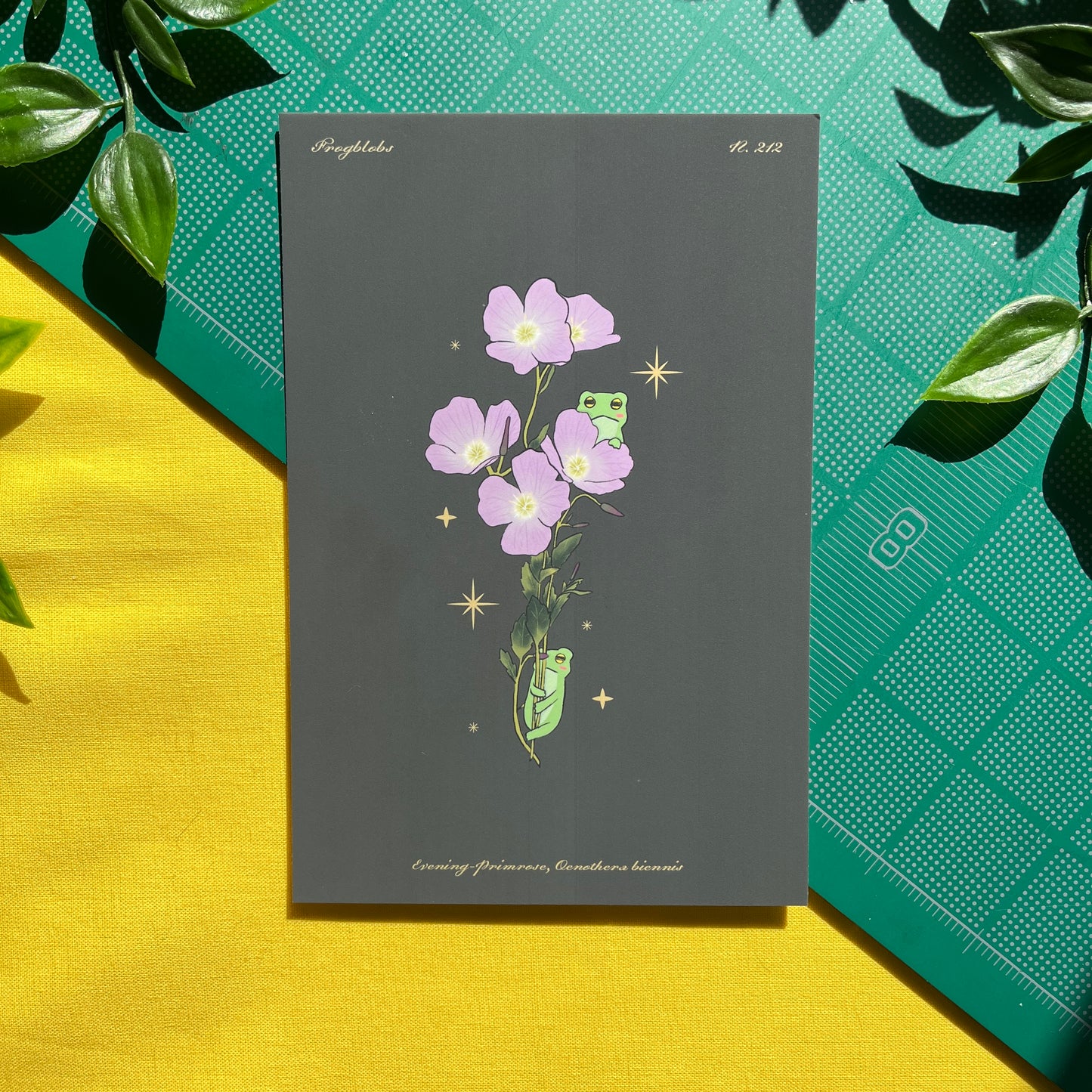 Night Flower Frog Prints | Vintage Botanical Flower 4x6 Print Postcard