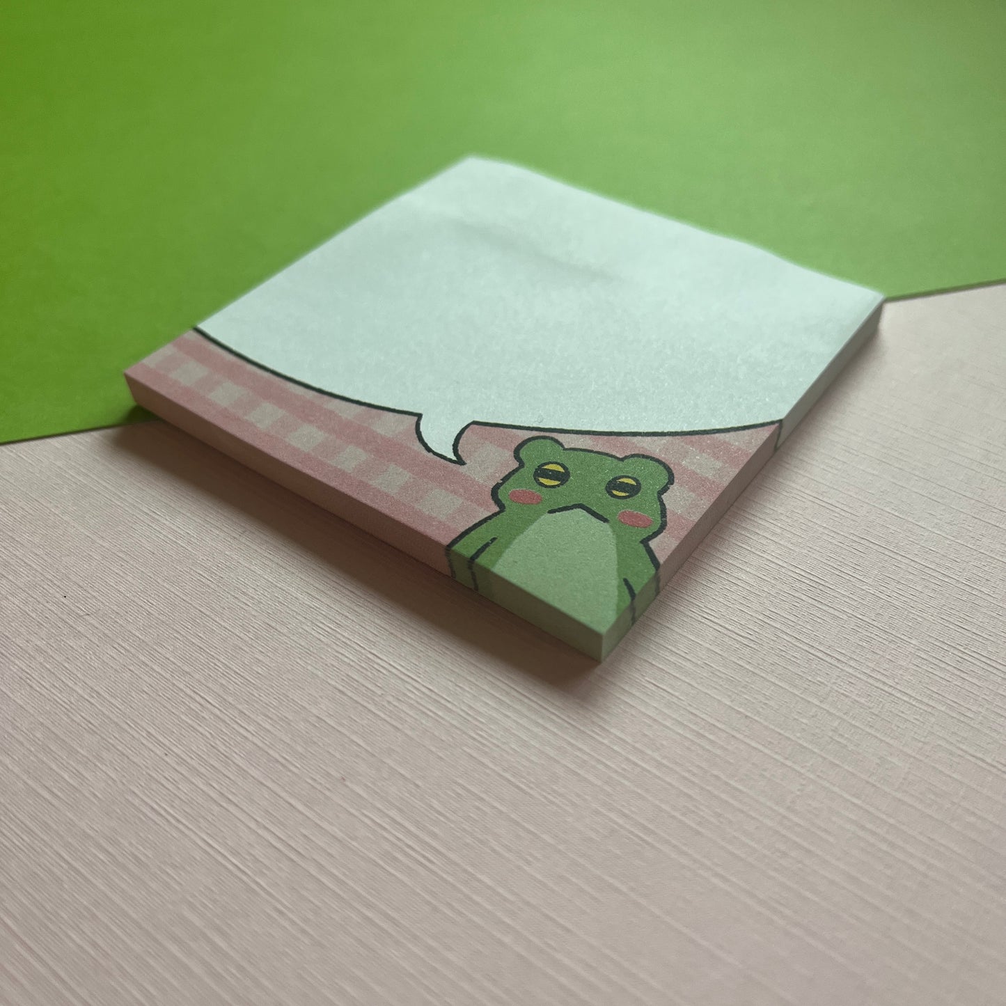 Frog Blurb Pink Sticky Note