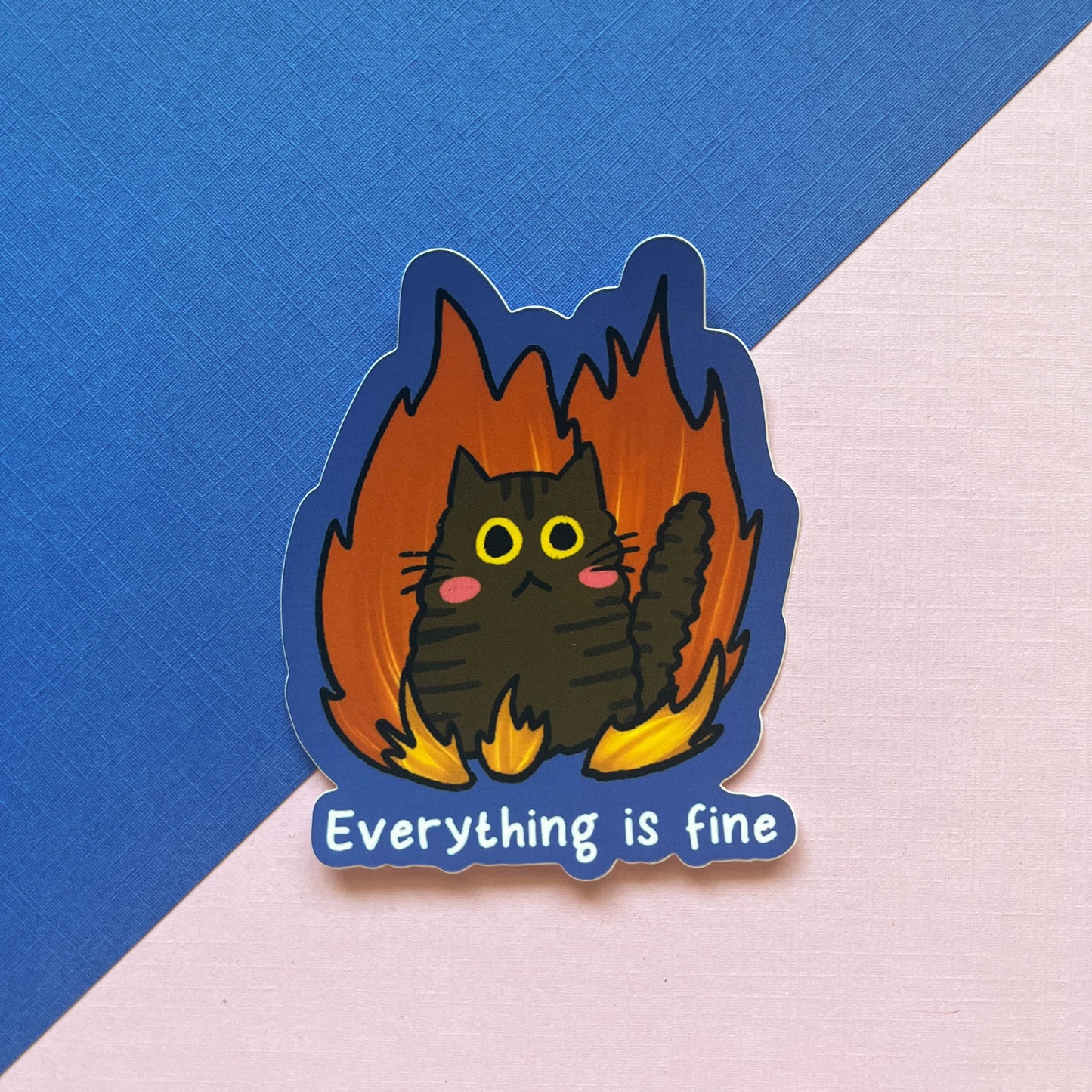 Everything is Fine Cat Sticker