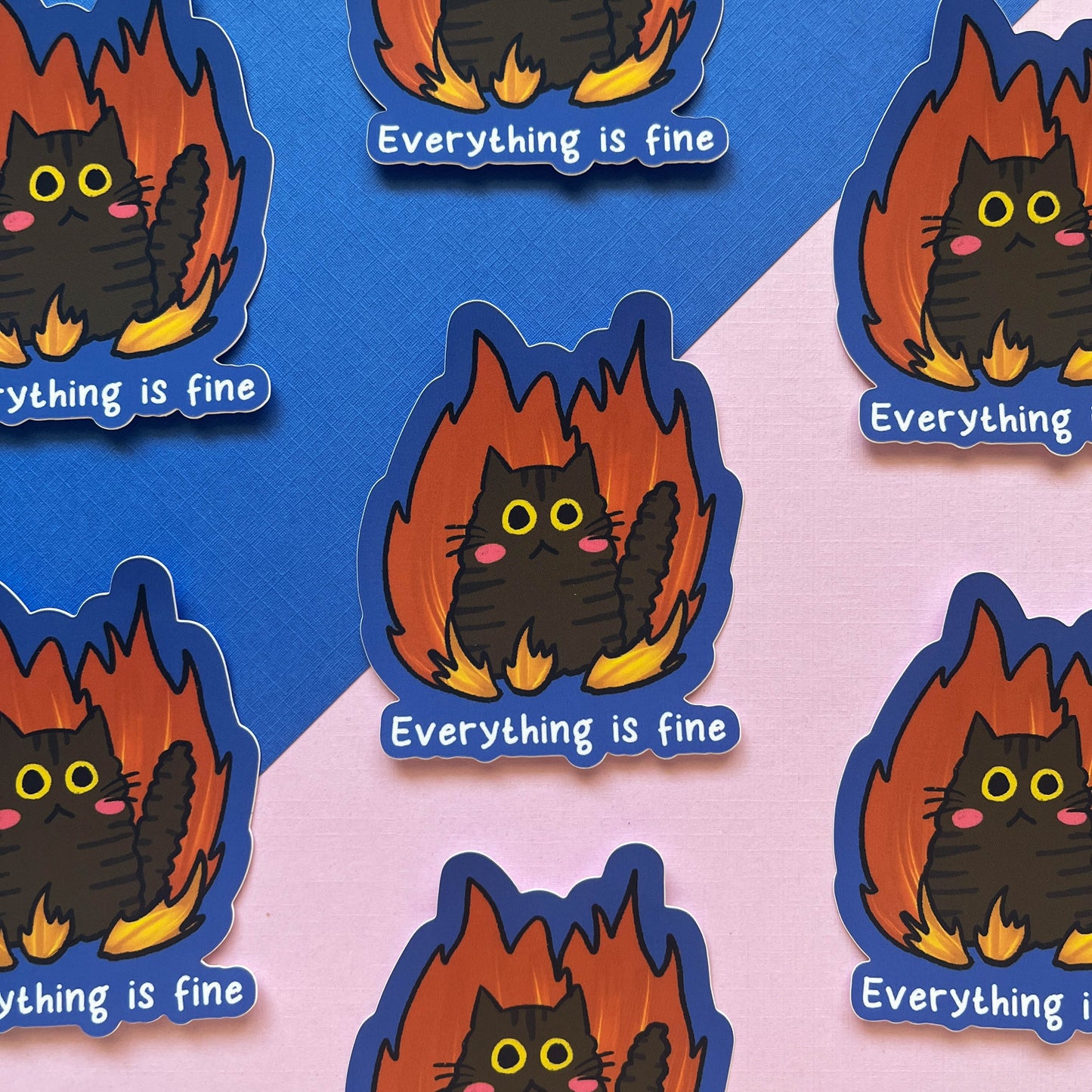 Everything is Fine Cat Sticker