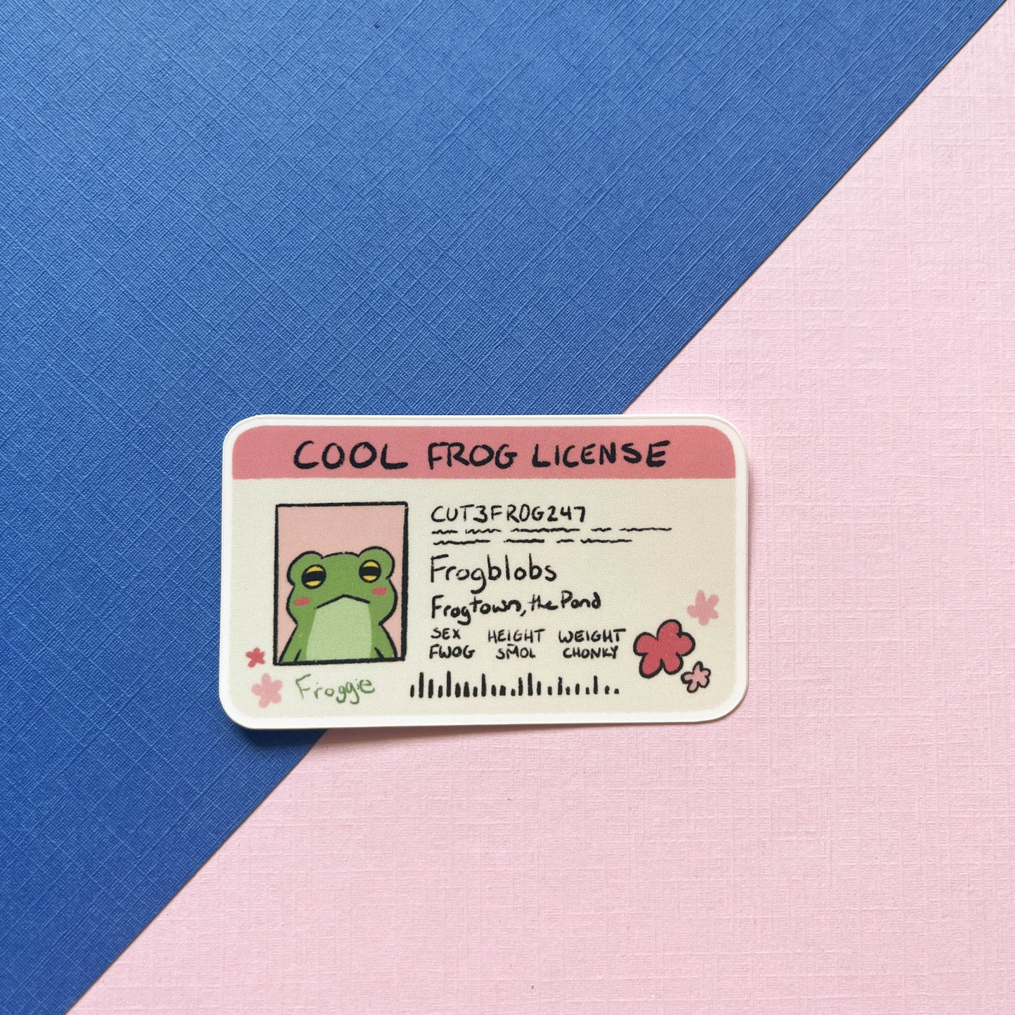 Cool Frog License Sticker