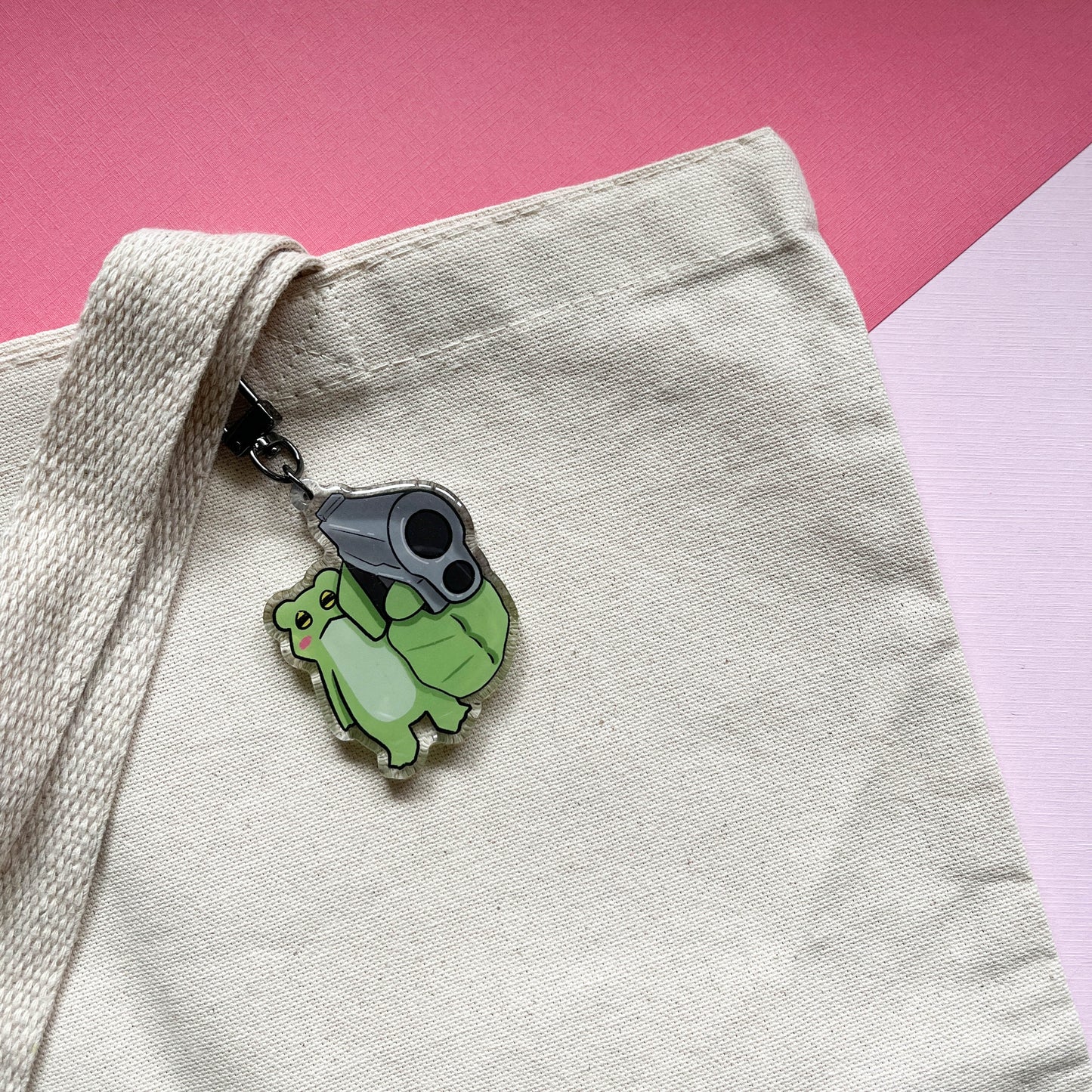 Frog with Gun Keychain