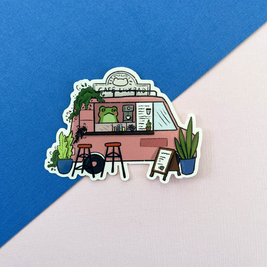 Mobile Frog Cafe Sticker