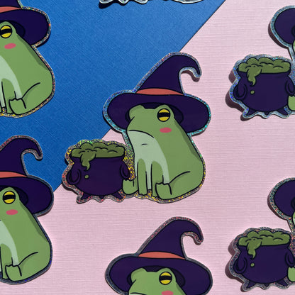 Potions Frog Sparkly Sticker