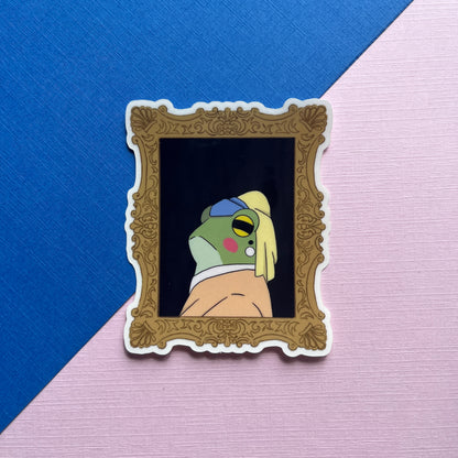 Frog with a Pearl Earring Sticker