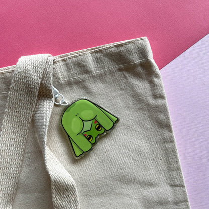 Peek A Boo Frog Butt Keychain