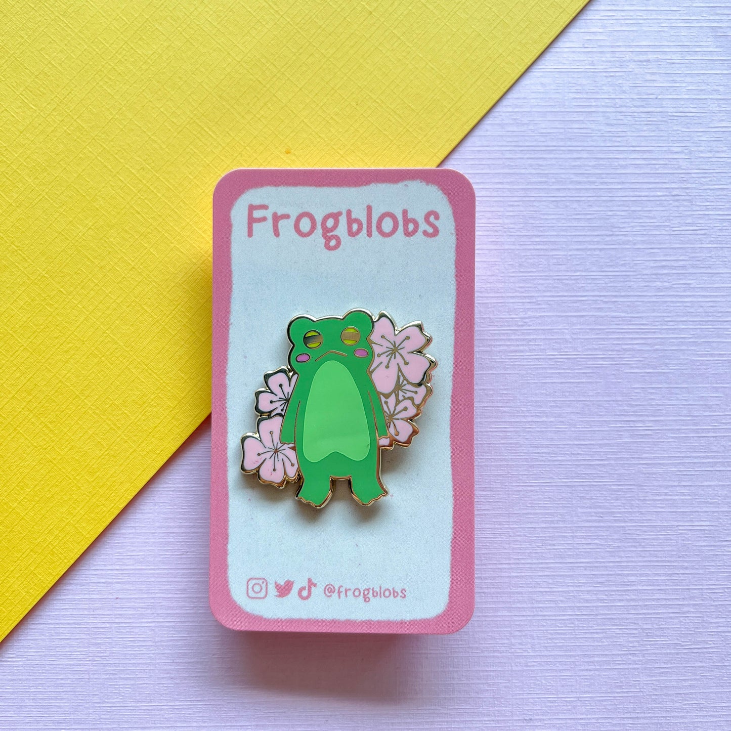 Cherry Blossom Frog Hard Enamel Pin