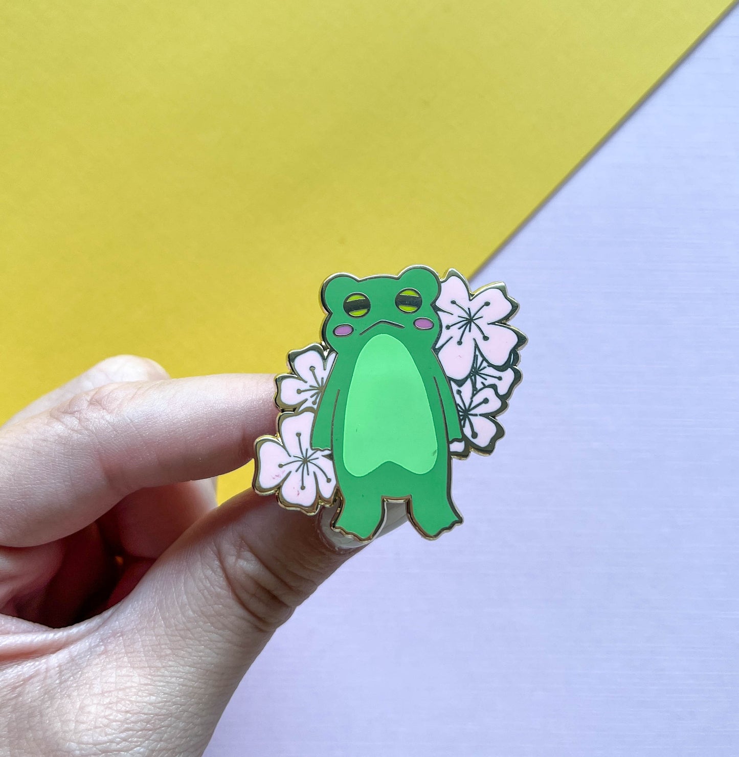 Cherry Blossom Frog Hard Enamel Pin