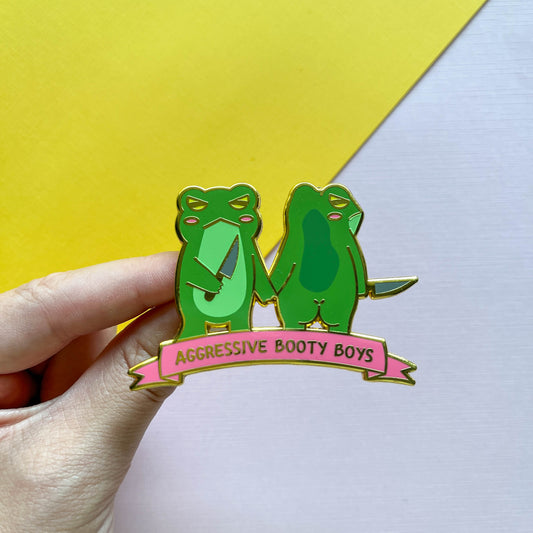 Aggressive Booty Boys Frog Hard Enamel Pin