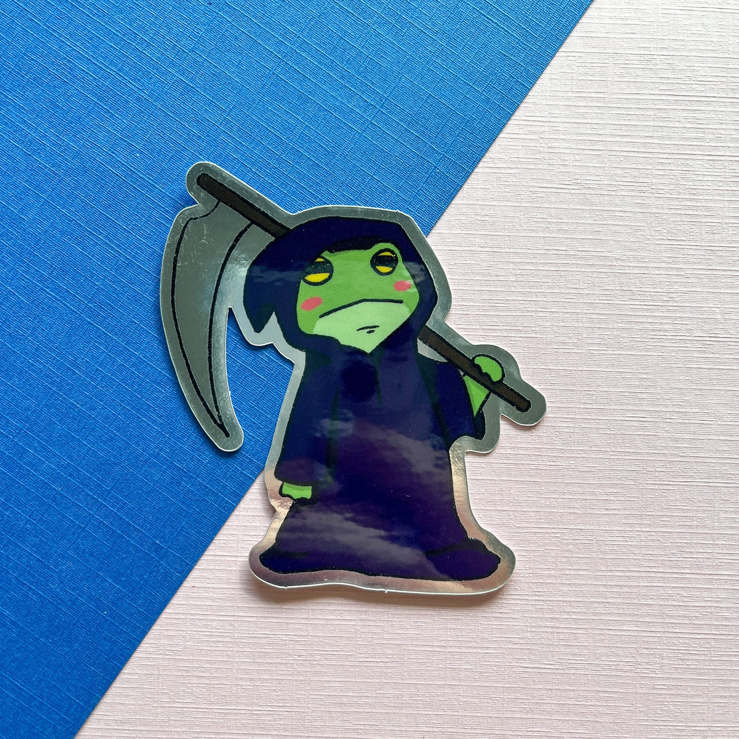 Grim Reaper Frog Mirror Sticker