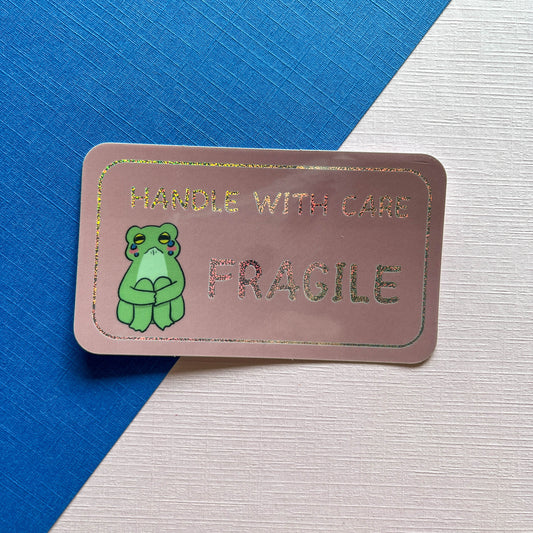 Sparkly Fragile Frog Sticker