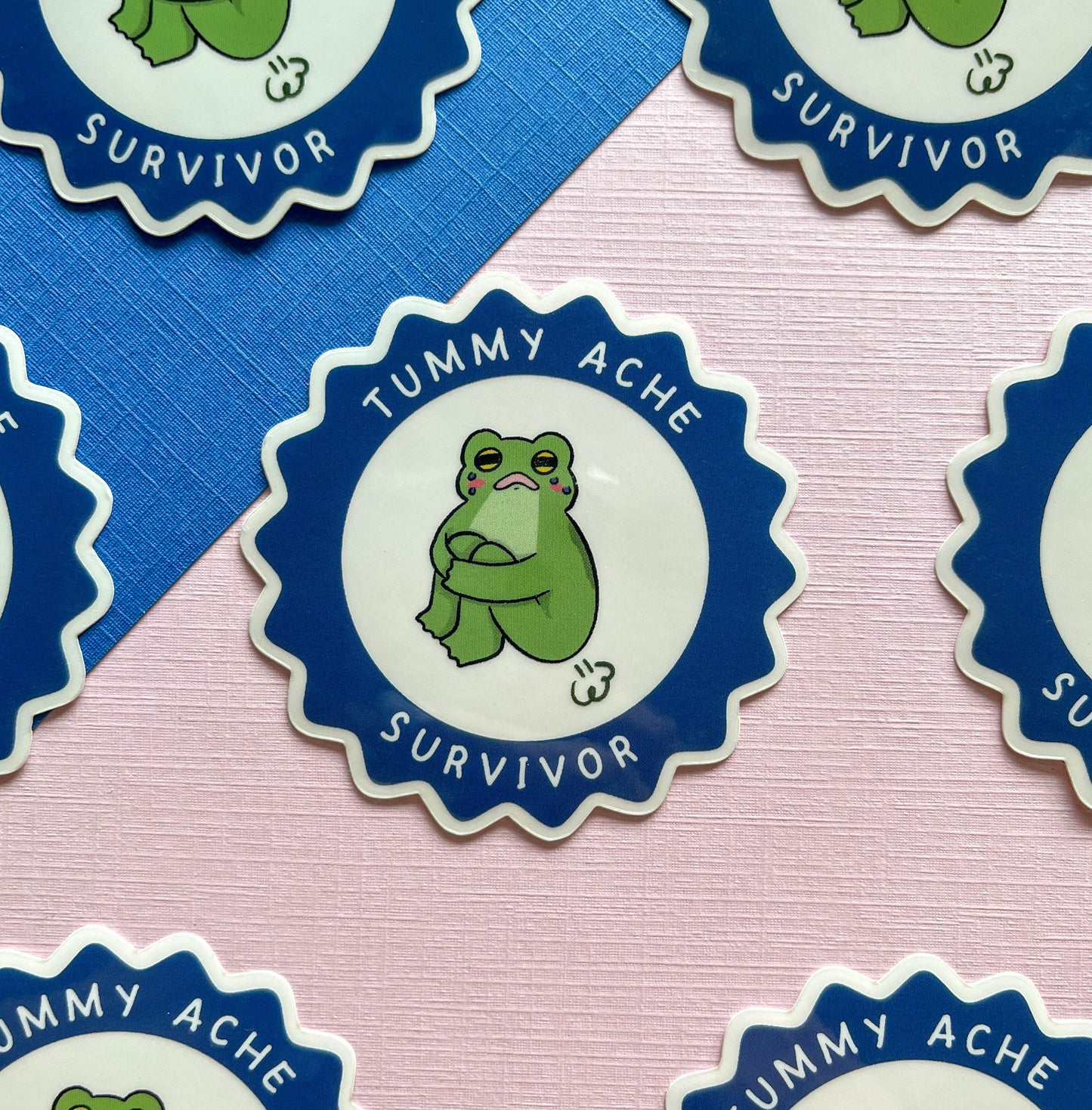 Transparent Tummy Ache Survivor Frog Sticker