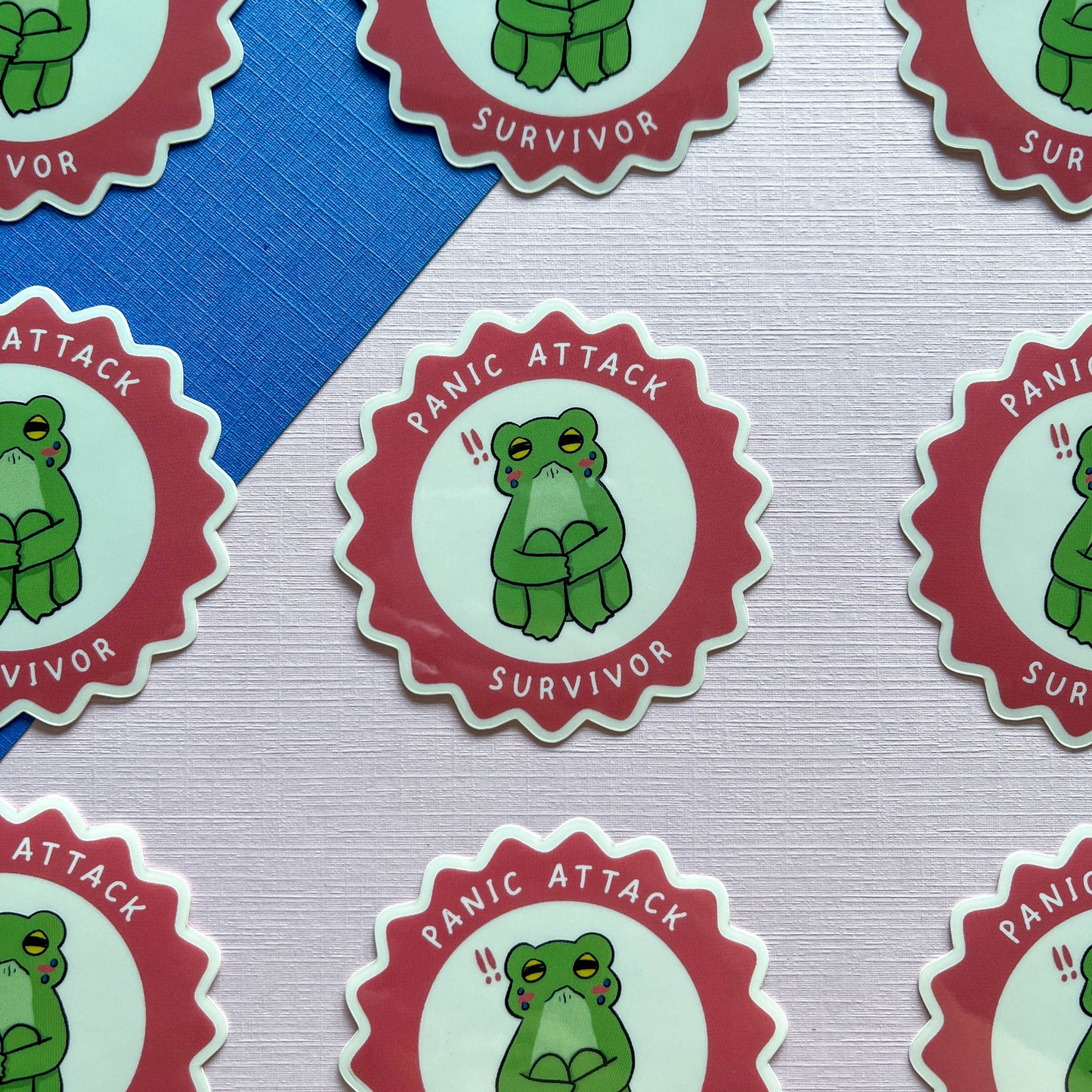 Transparent Panic Attack Survivor Frog Sticker