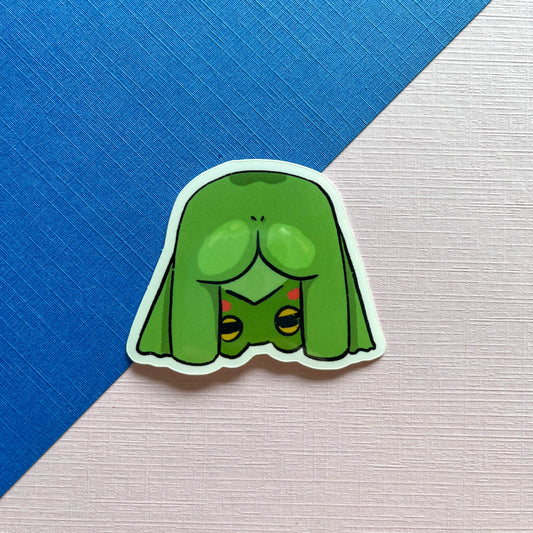 Peekaboo Frog Butt Sticker