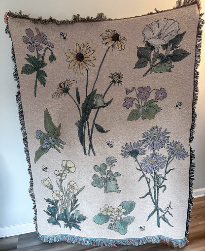 Wild Flowers Tapestry Blanket