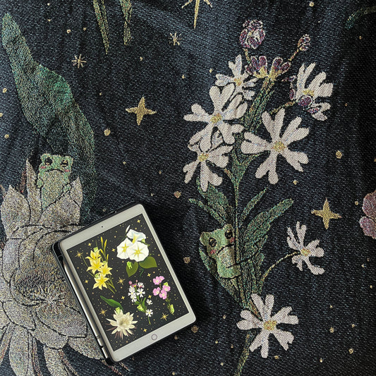 Night Flowers Tapestry Blanket