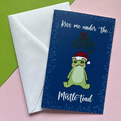 Frog Christmas Greeting Cards Set of 2 | Christmas Card Mistle-Toad Christmas Tree Holiday Card Set