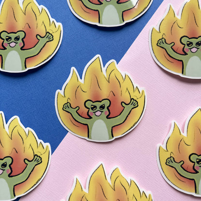 Burn Everything Frog Sticker