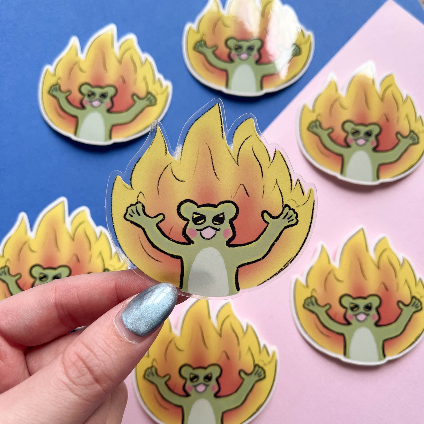 Burn Everything Frog Sticker