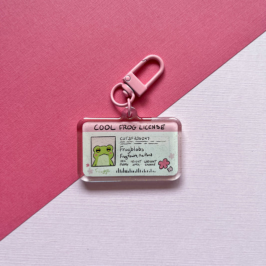 Cool Frog License Acrylic Keychain