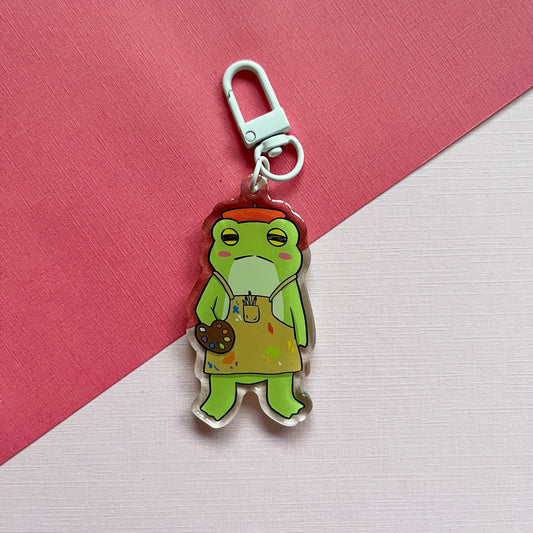 Artist Frog Keychain