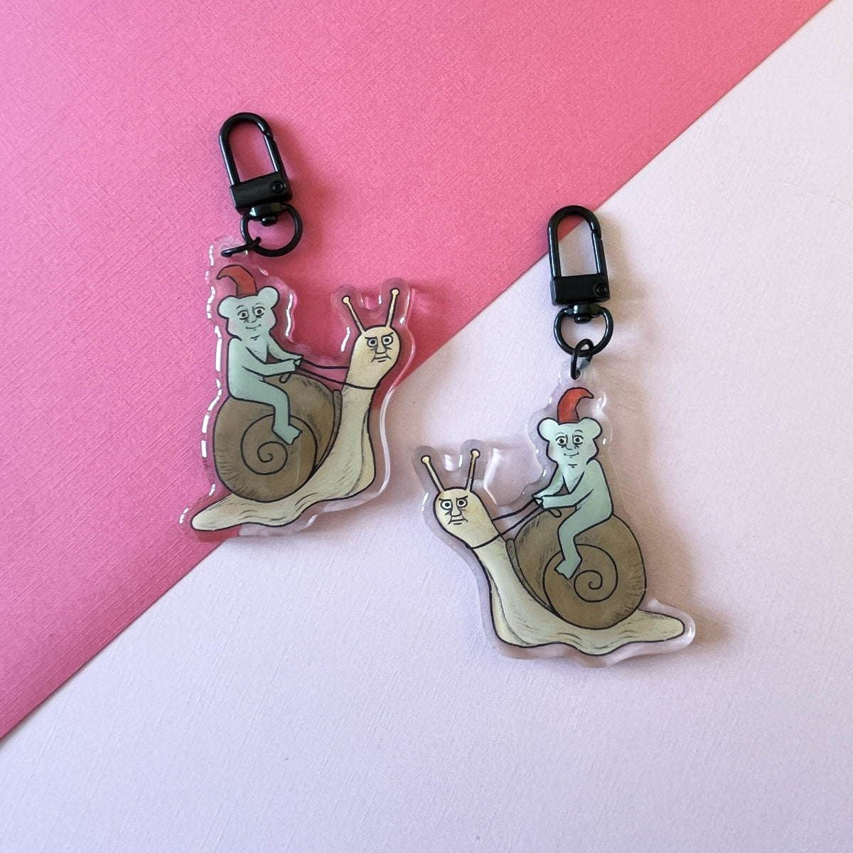 Medieval Frog on Snail Keychain