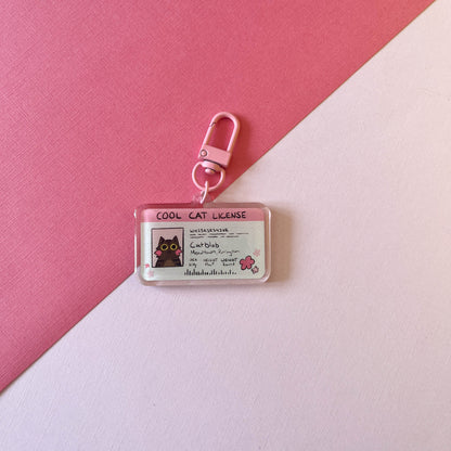 Cool Cat License Keychain