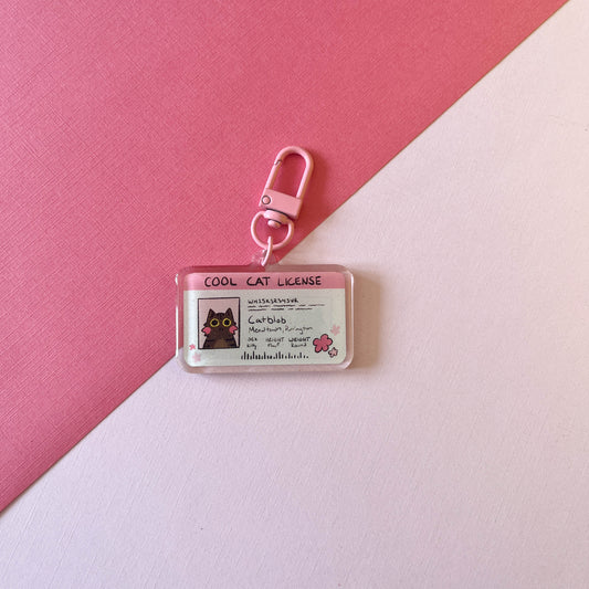 Cool Cat License Keychain