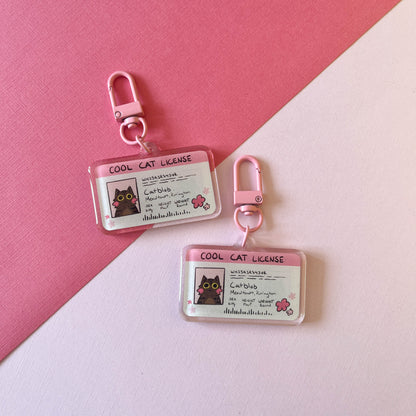 Cool Cat License Keychain