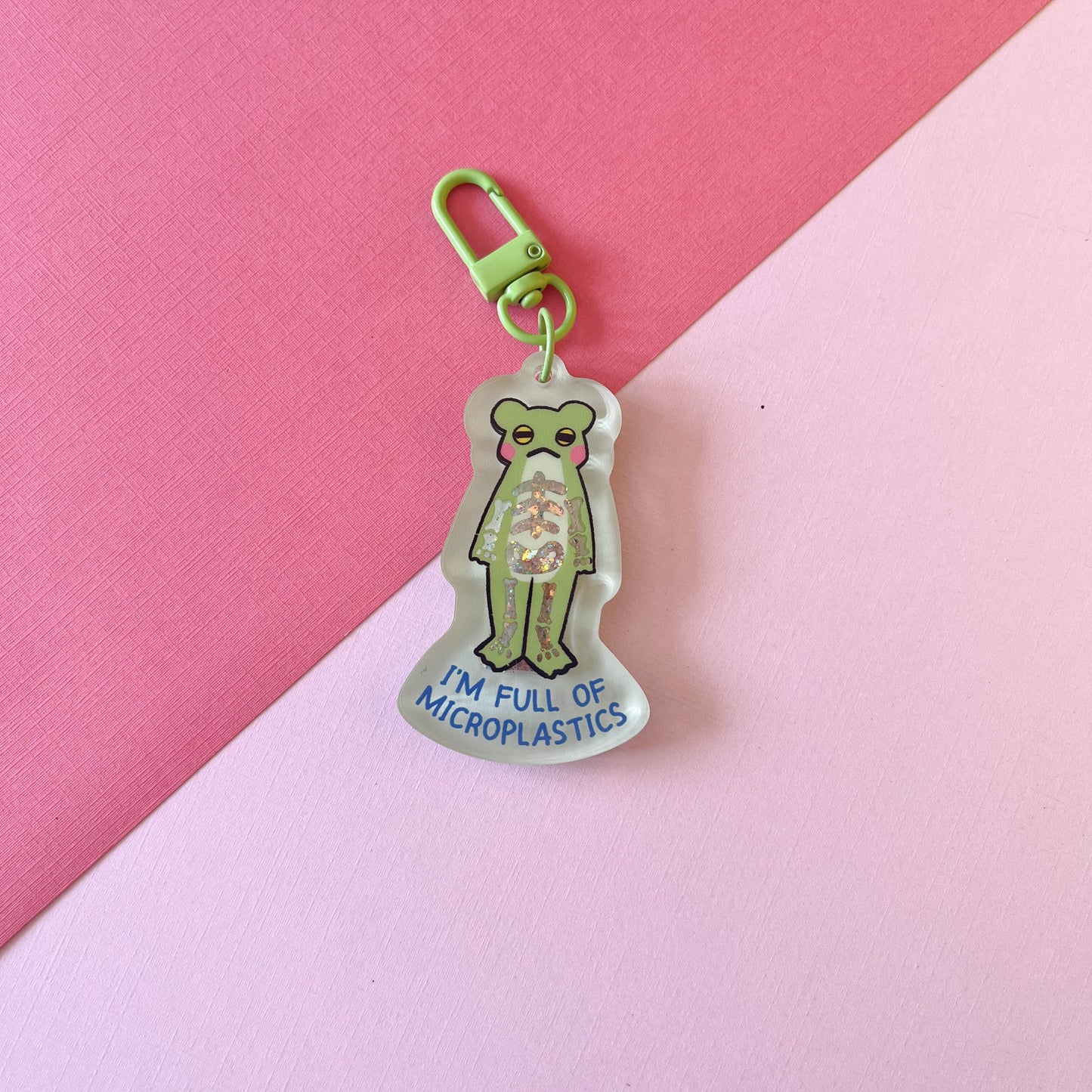Full of Microplastics Liquid Shaker Keychain