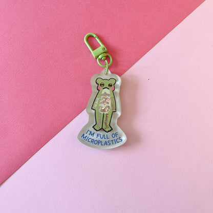 Full of Microplastics Liquid Shaker Keychain