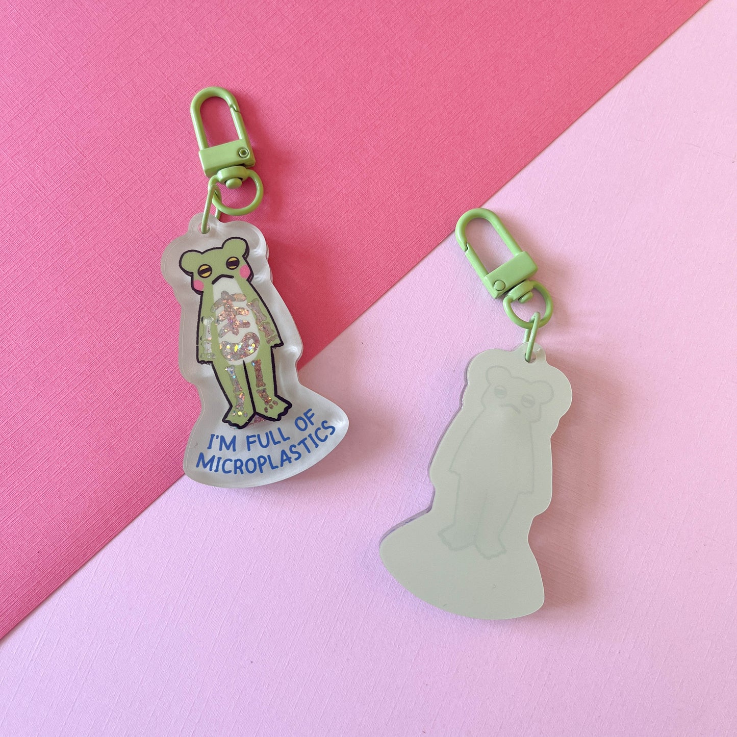 Full of Microplastics Liquid Shaker Keychain
