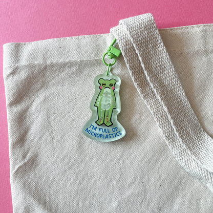 Full of Microplastics Liquid Shaker Keychain