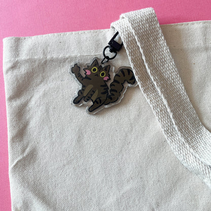 No Bullshit Cat Keychain