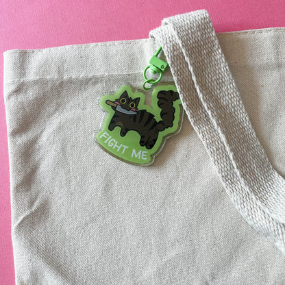 Fight Me Cat Keychain