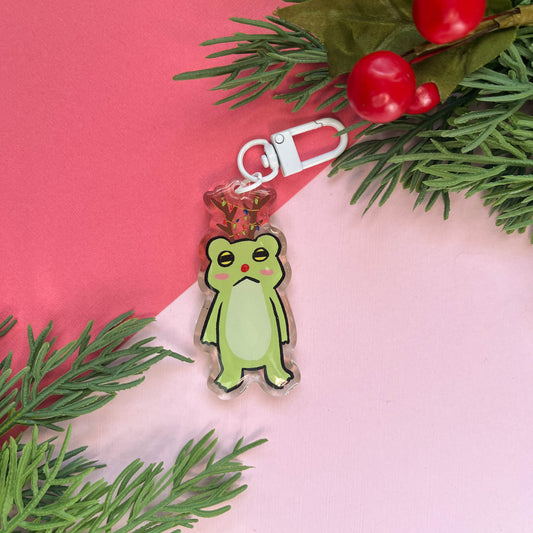 Reindeer Christmas Frog Keychain