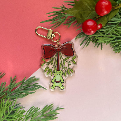 Mistletoe Frog Keychain