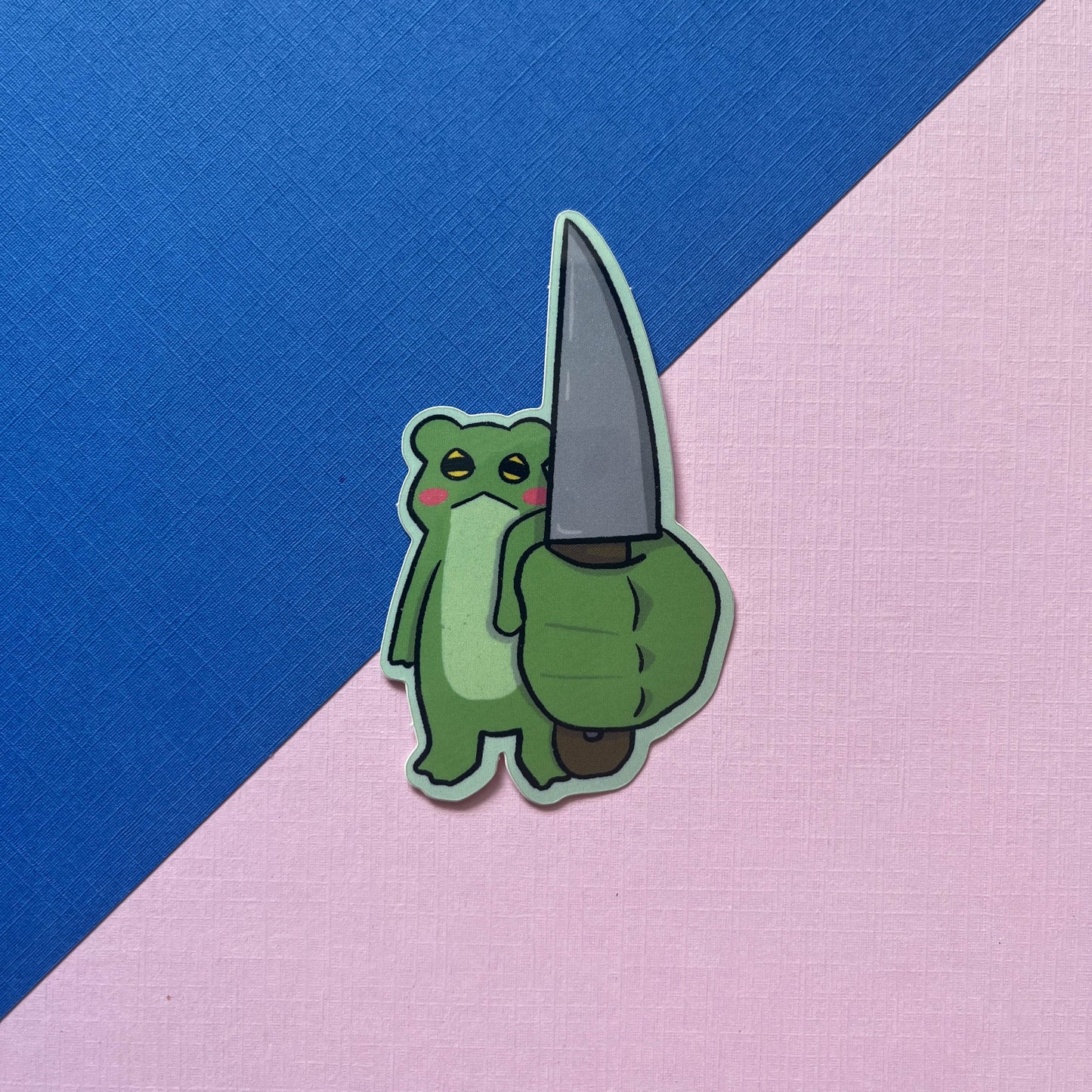 Frog with Big Knife Sticker