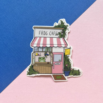 Transparent Frog Cafe Sticker
